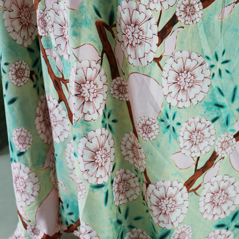 100cm*148cm Slightly Stretch Polyester Material Print Fresh Floral Faille Chiffon Fabric For Shirt Dress