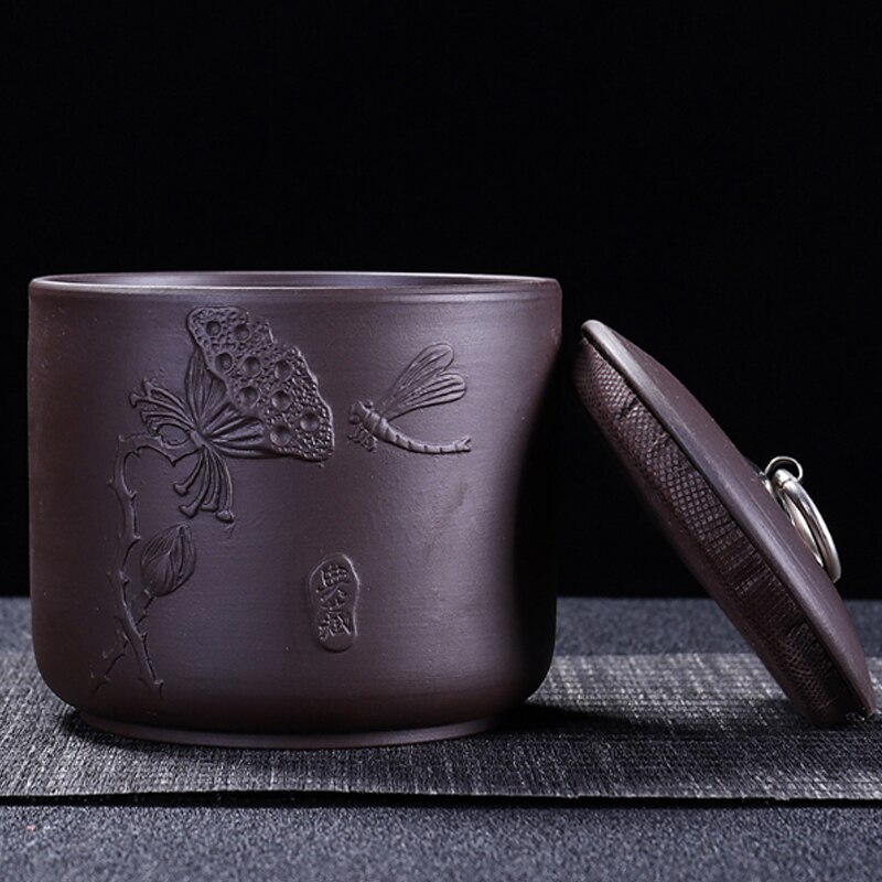 Theeblik paarse klei puer groene thee opbergdoos theepot snoeppot gedroogd fruit container keramiek kruiden opbergdoos 11.5*11cm