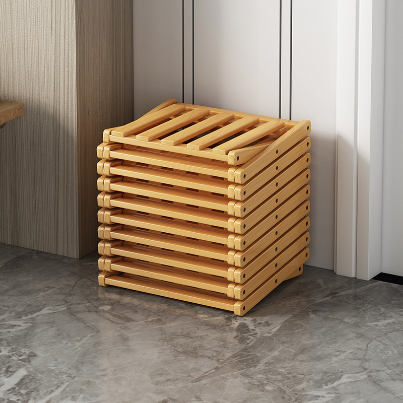 2-6 Tier Installation Free Bamboo Shoe Rack for Home Use, Simple Breathable Shoe Shelf, Multifunctional Foldable Storage Rack
