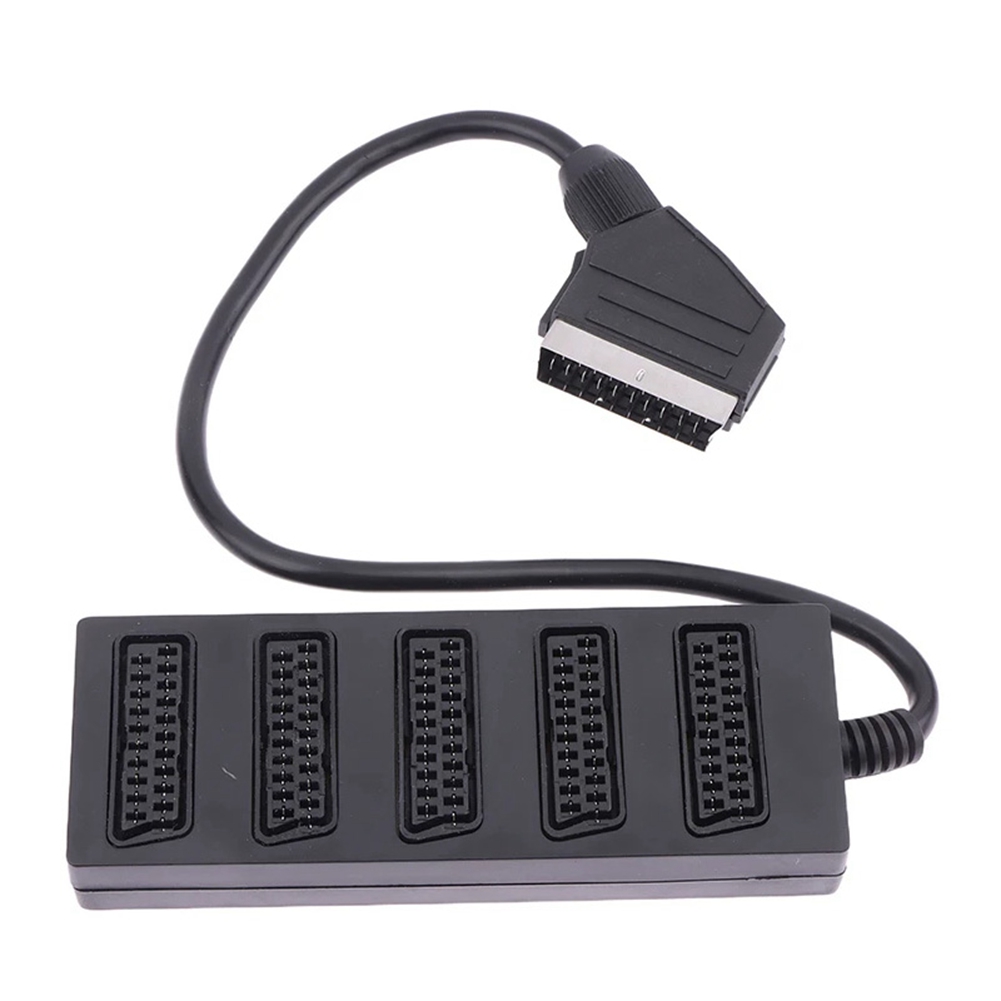 21Pin Scart 5-weg splitter 21p Scart Male naar 5 Female Adapter Connector 5 Road Scart Eén verdeel in vijf kabellijn