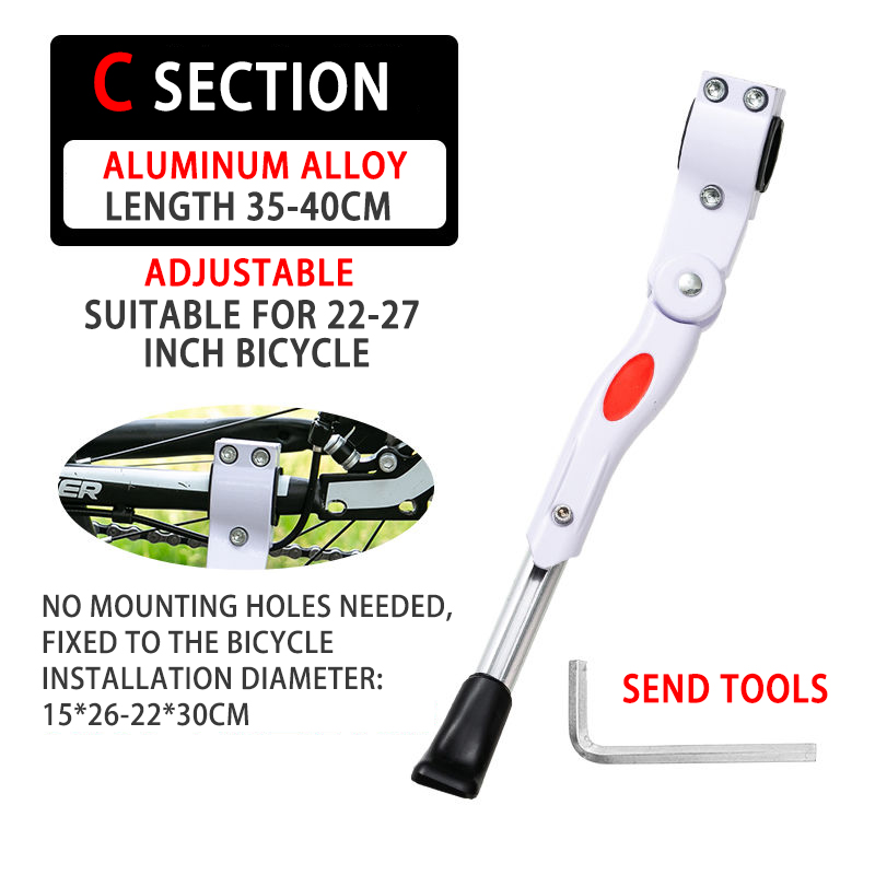 Adjustable Road Bicycle Rear Stand Cooter Kickstand Bicycle Kick Stand Mountain Bike Support Side Kick Stand Cycling Foot Brace: C 35-40CM