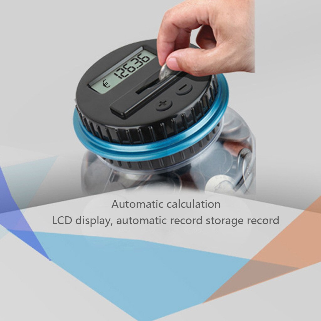 Tirelire numérique, pot d'économie d'énergie transparent avec écran LCD, pièce de monnaie USD EURO GBP, directe Z108