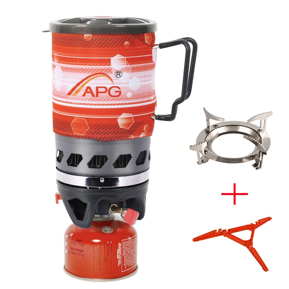 APG Personal Cooking System Propane Gas Stove Portable Outdoor Burners Hiking Camping Equipment Heat Exchanger Pot