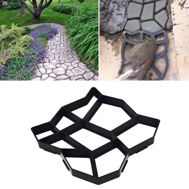 Durable Cement Mold 36*36 Irregular Shape Black Paving Driveway Pavement Stone