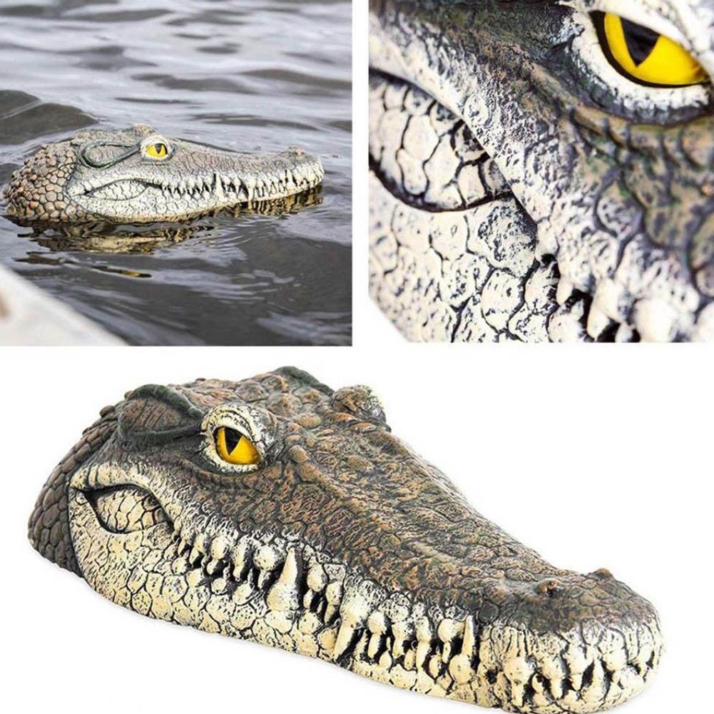 Artificial Crocodile Alligator Head Floating Foam Decoy Garden Pond For Pool A0Y6