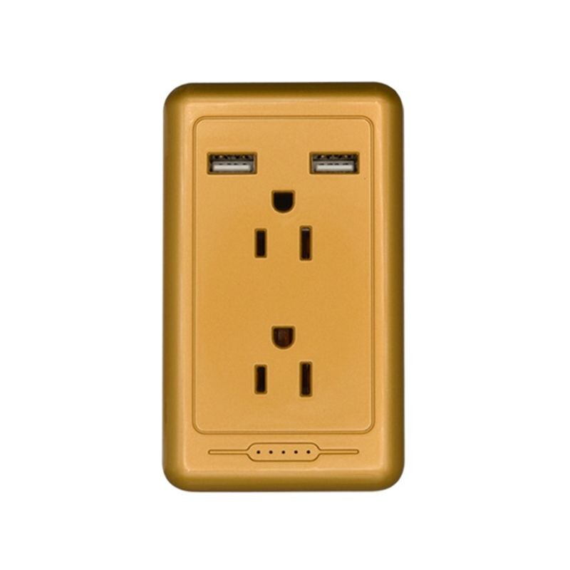 US Wall Panel Outlet with Dual USB Charger Electrical Socket Duplex Receptacle Socket for Home Room Use: Gold