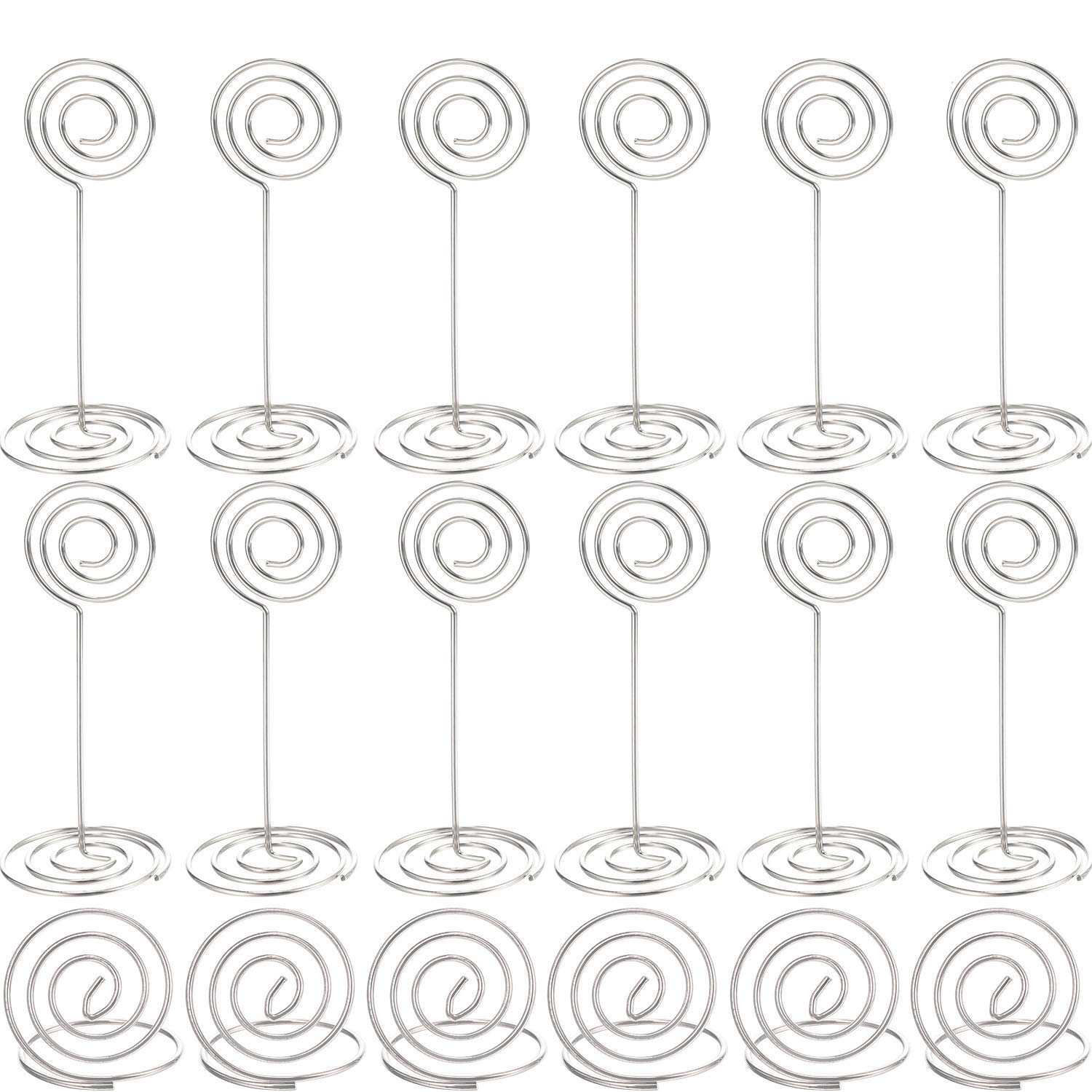 Ppyy -36 Stuks Zilver Tafel Nummer Houders Tafel Card Photo Naam Menu Houder, 24 Stuks Stand Tafel Houder En 12 Stuks