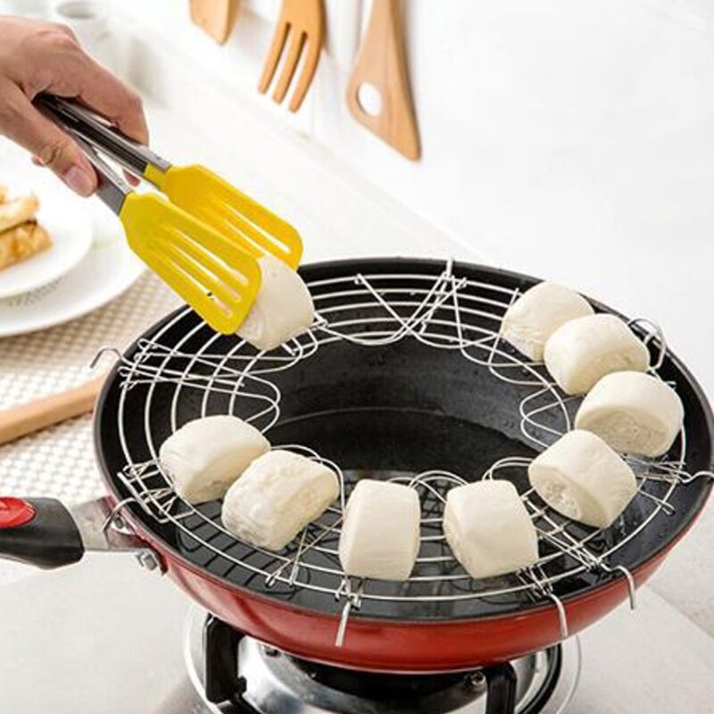 Multi-function Frying Oil Filter Rack Stainless Steel Semicircle Steaming Drain Oil Holder Kitchen Cooking Foldable Gadgets