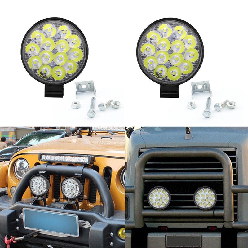 2500lm 42W Round LED Work Light Spotlight LED Light Bar For 4x4 Offroad ATV UTV Truck Tractor Motorcycle Fog lights