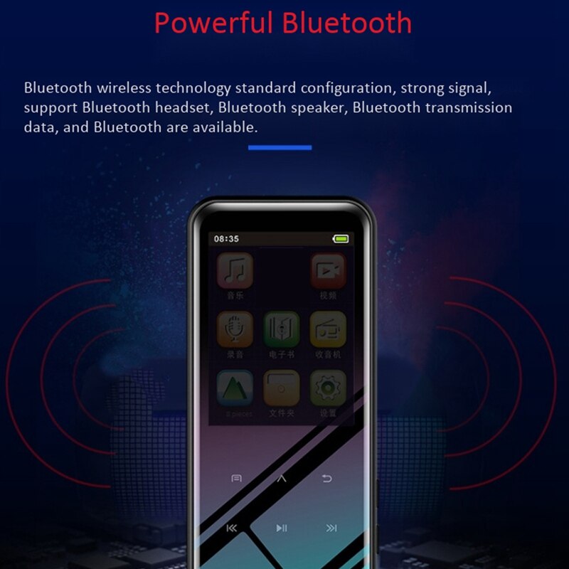 ZGPAX S15 MP3 Player - 2.4 Inch HD Screen, Bluetooth, Noise Reduction