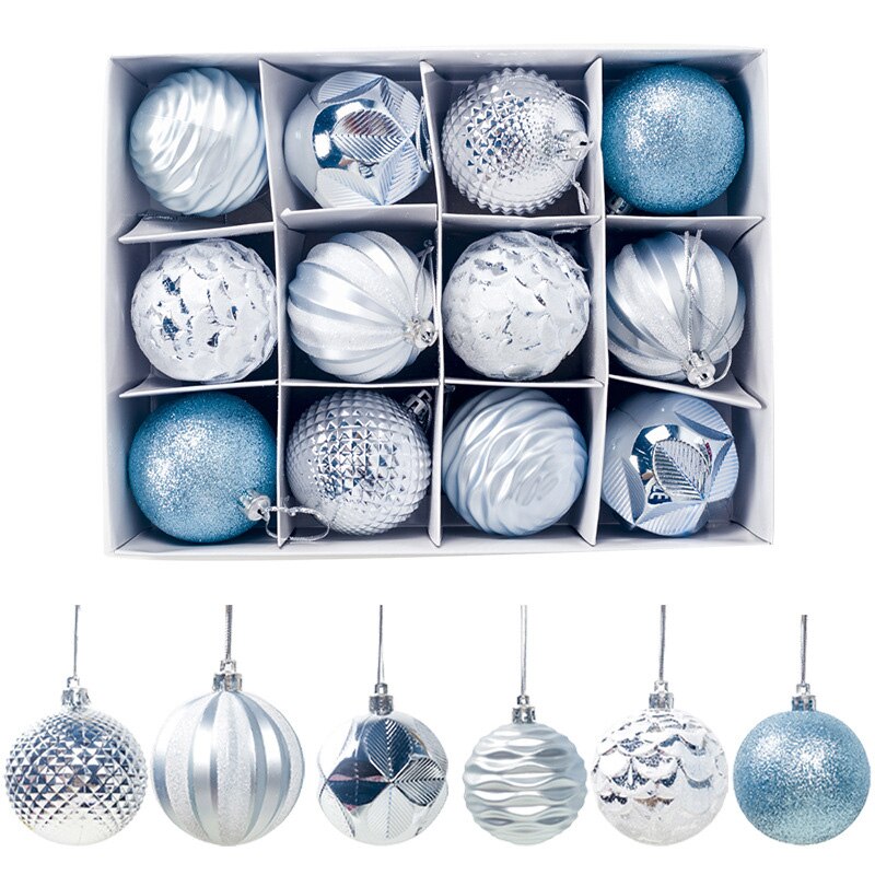 6/8cm PVC Christmas Tree Ball Ornament Ball Hanging Pendants Decor Party Supply: E