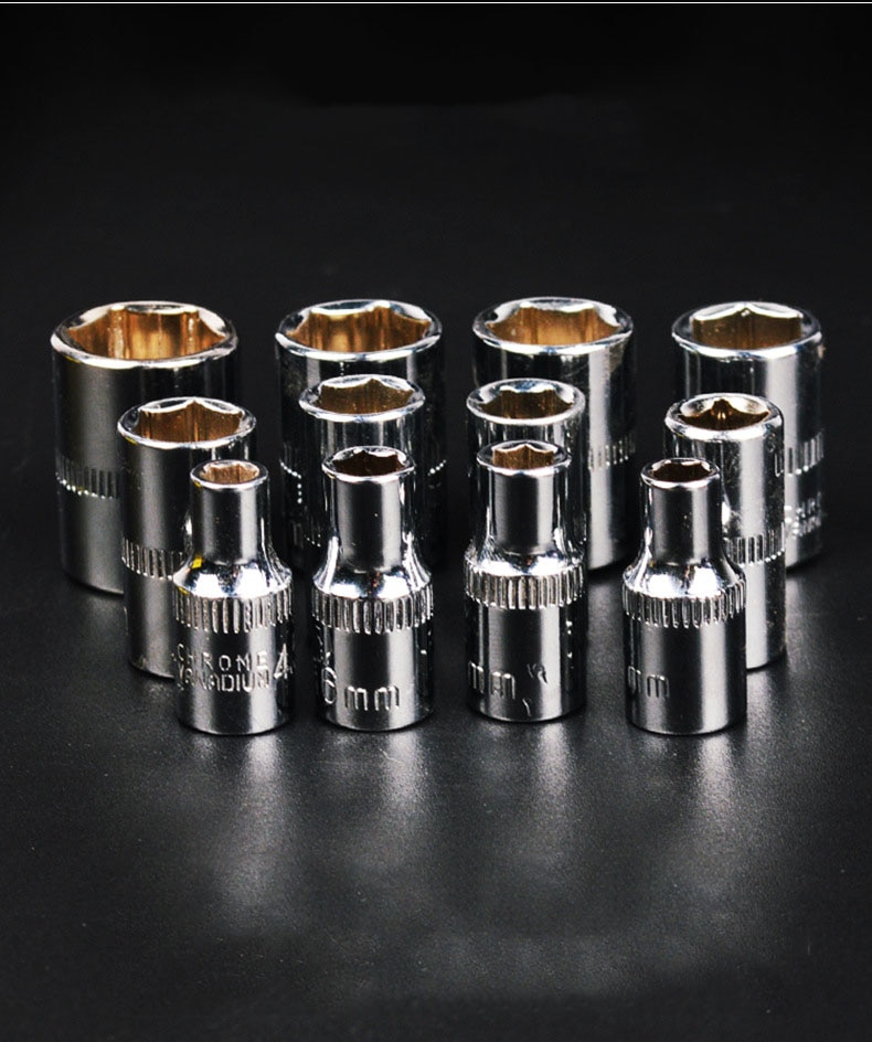 1PCS Tools 1/4 Inch 6.3MM Hex Short Sockets Adapters Spanner Ratchet Converter Socket Wrench Adapters Car Repair Tools 4mm-14mm