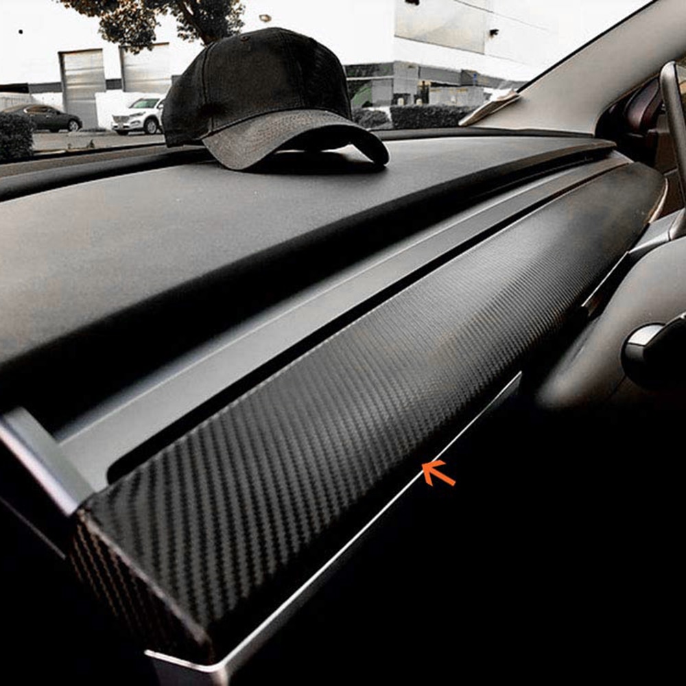 5D Koolstofvezel Auto Stickers Voor Auto Center Console Dashboard Vinyl Wrap Stickers Set Voor Tesla Model 3 Accessoires