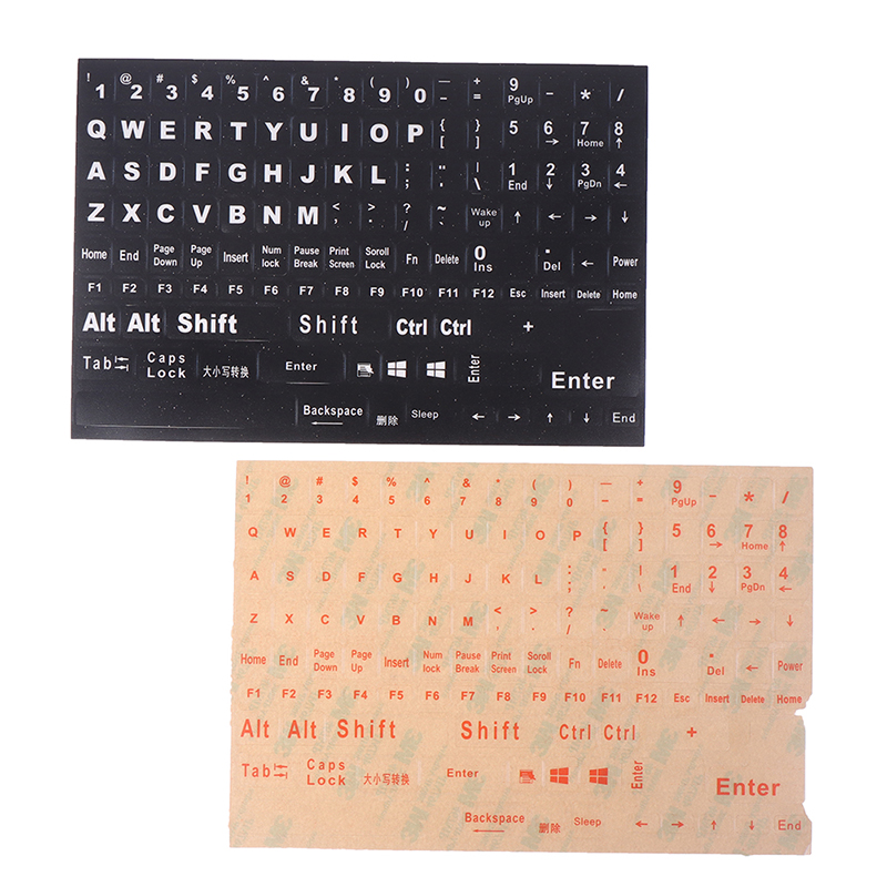 English Full 120 Keys Matte Standard Waterproof Keyboard Stickers Layout Letter Alphabet 10-17" Desktop Laptop Accessories