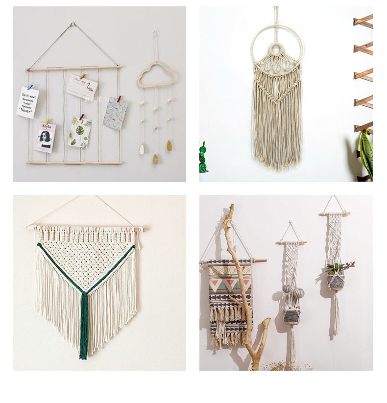 4mm 5mm 6mm 8mm Macrame String Twisted Cotton Cord Natural Beige Cords For DIY Home Wedding Accessories