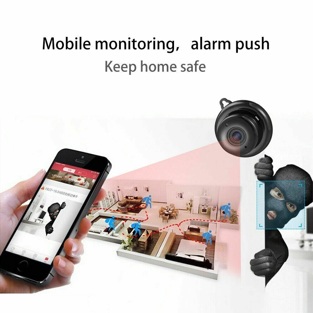 Hd 720p v380 trådløs wifi ip app kamera skjul webcam hjem sikkerhed nattesyn bevægelsesdetektering lille cctv infrarød