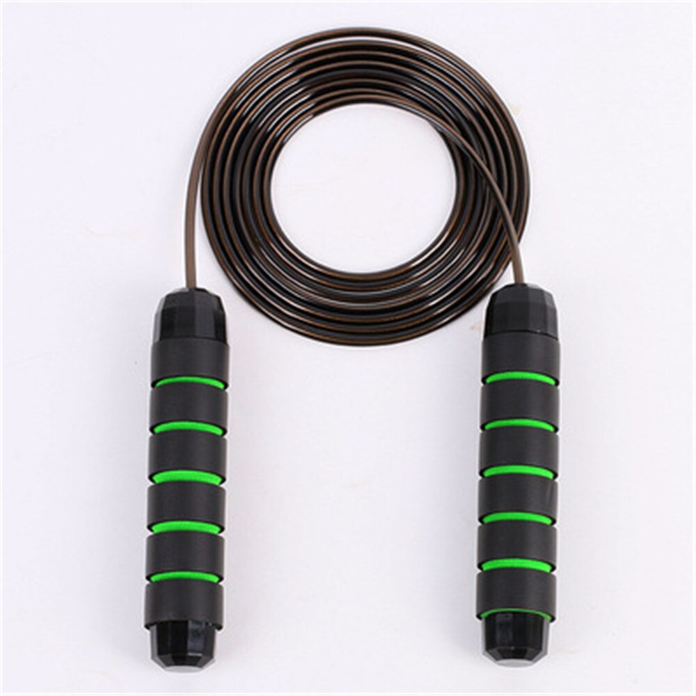 Jump Rope Wirwar Rapid Speed Springen Touw Kabel Lagers Staal Springtouw Gym Fitness Exercise Slank Lichaam скакалка: Green Black