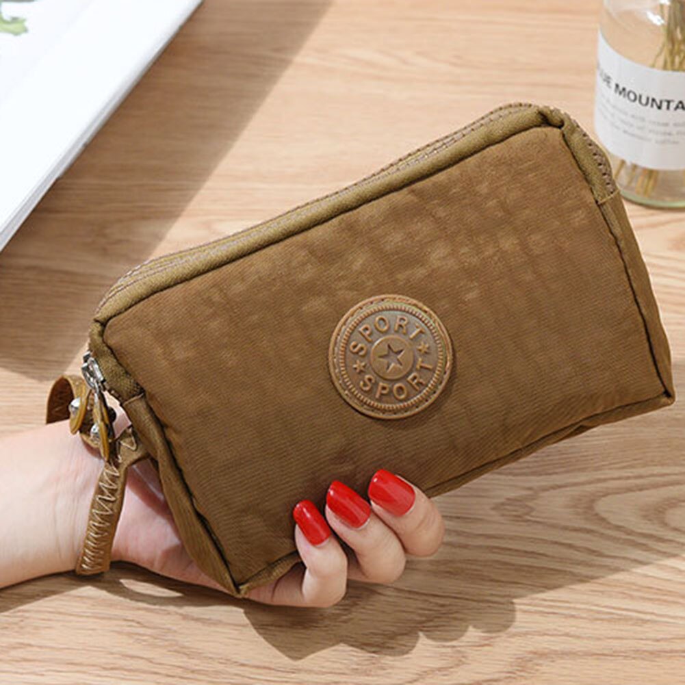 Cartera de lona para mujer, Bolsa porta tarjetas bolso largo, bolso de noche de , bolso de maquillaje