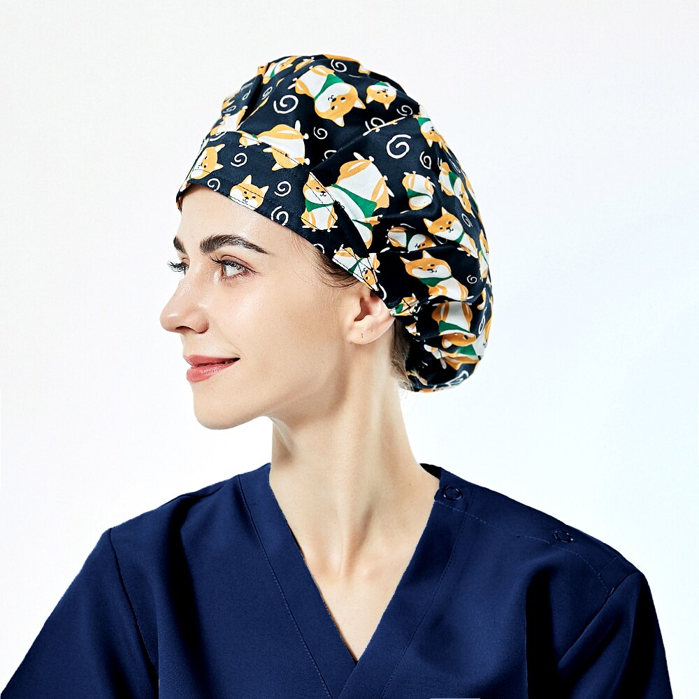 Gorros de trabajo para peluquería de mascotas, gorros de algodón para laboratorio, a prueba de polvo, accesorios de esteticista con gorro de trabajo de laboratorio absorbente de sudor,: 52031