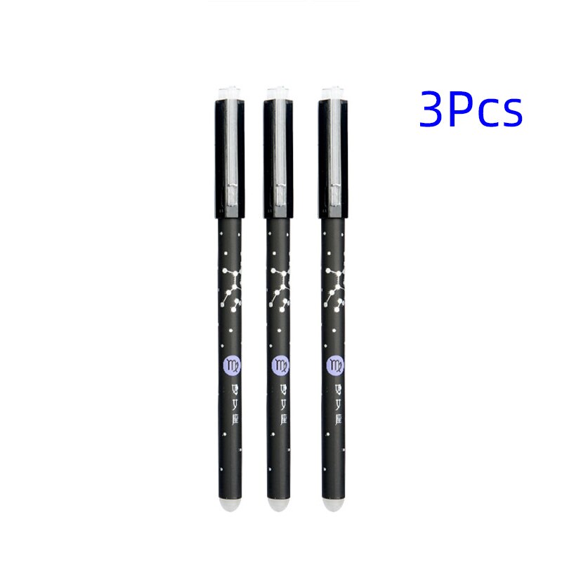 3Stck Löschbaren Stift, Neuheit 0,5mm sternenklar stift neutral Stifte für Schule Mädchen Schreiben Büro Liefert Schreibwaren: 3 Stck Virgo