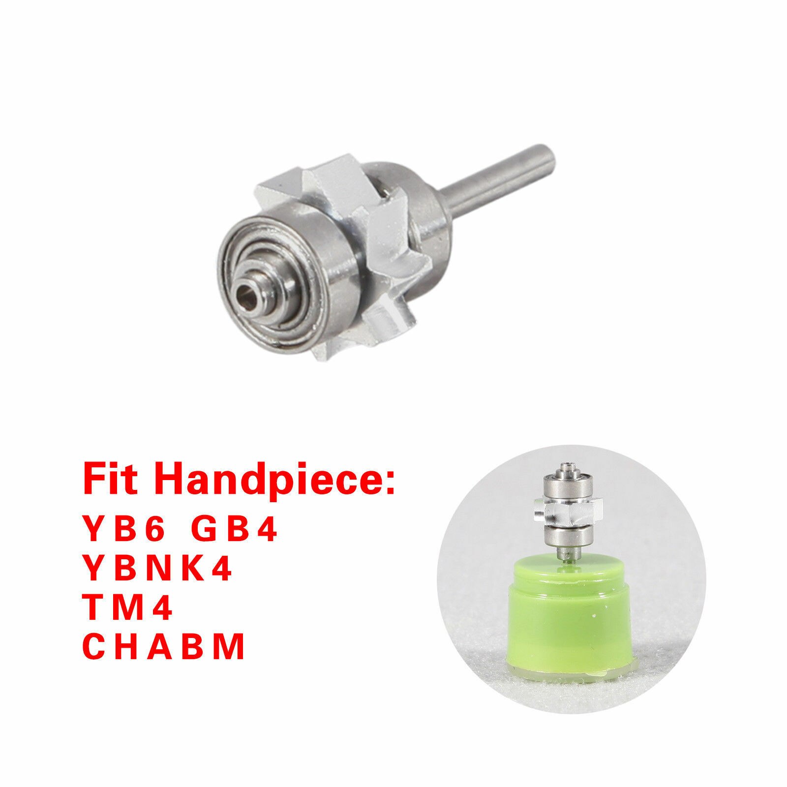 6- gats standaard grote kop enkelvoudige watersproeirotor & 6- gats led-snelkoppeling glasvezel hogesnelheids handstuk tandheelkundig instrument: Yb6 rotor