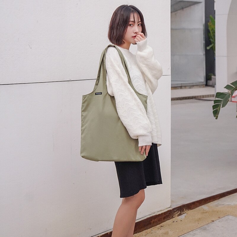 Empfehlen Einfache große-kapazität leinwand damen tasche frauen weiß shopping schulter tasche beiläufige handtasche hand taschen: pea green