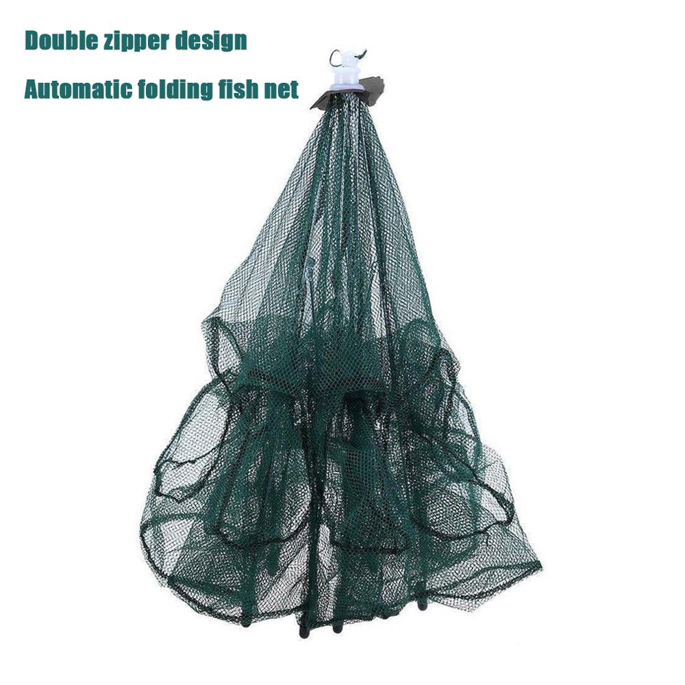 Automatic folding umbrella type multilateral fishing net shrimp cage Fish Umbrella Cage Hand Throw Net Crab Fish Trap Cast Net