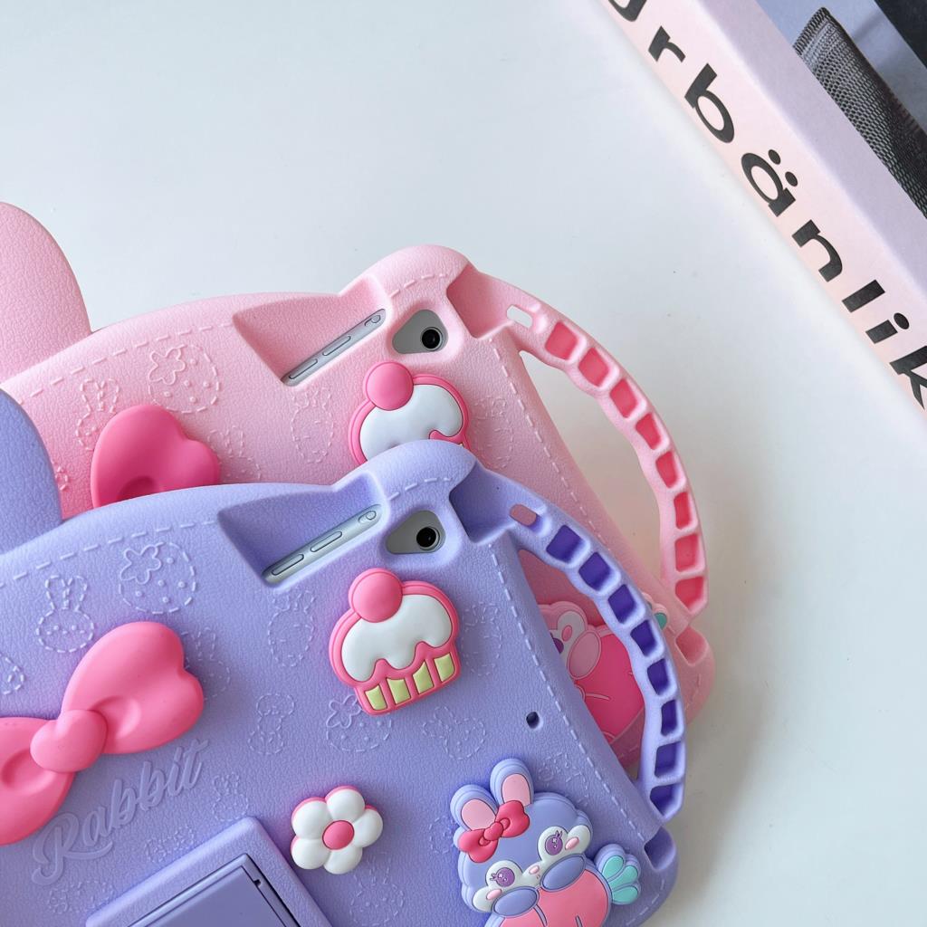 Funda con soporte de dibujos animados para iPad Mini 6 5 4 3 2 1 Air 1 2 4 iPad 9,7 10,2 Pro 11 Funda protectora de silicona suave Funda bonita para niños