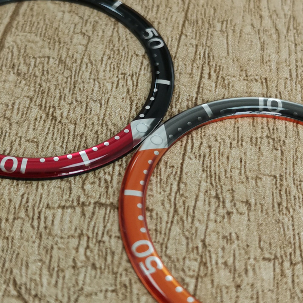 Bisel de reloj curvo de borde redondo de 39mm, anillo de aluminio a juego, accesorios de reloj modificados, insertos de relojes, piezas de reloj