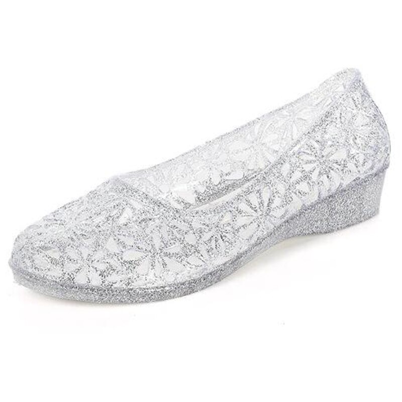 COVOYYAR – sandales de gladiateur à semelles compensées et découpées pour femmes, chaussures de plage dorées et transparentes, WSS962, 2022: Argent / 9