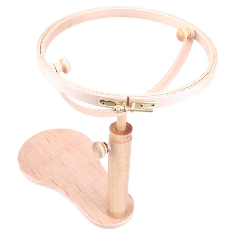 Embroidery Hoop Stand Wood Cross Stitch Hoop Set Embroidery Ring Frame Adjustable Embroidery Tools 24cm 28cm