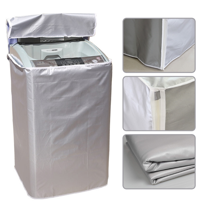 Wasmachine Cover Polyester Waterdicht Top Load Was Droger Cover Zonnebrandcrème Wasserij Zilveren Coating Stofdicht Cover