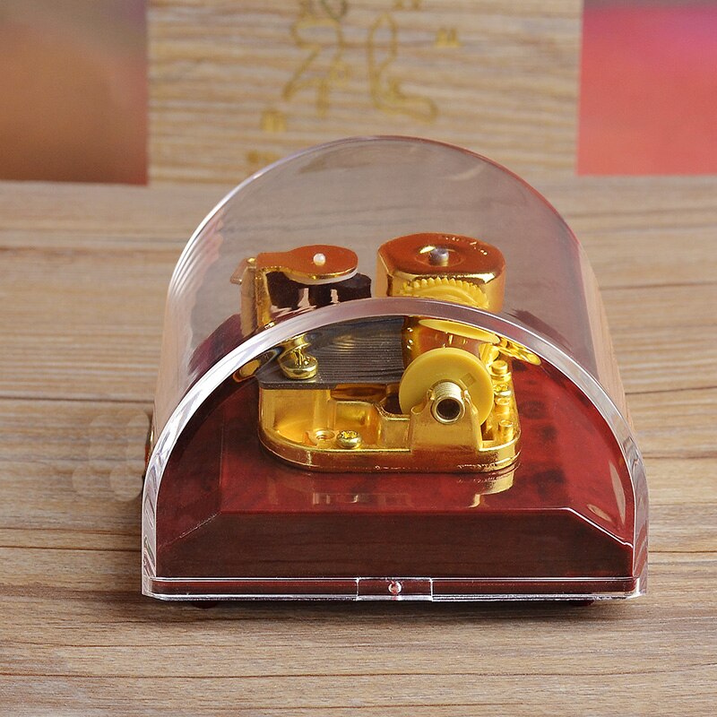 Transparant Acryl 18-Opmerking Wind-Up Musical Box Dome Box Met Stop Knop Voor Meisje, christmas Voor Kid