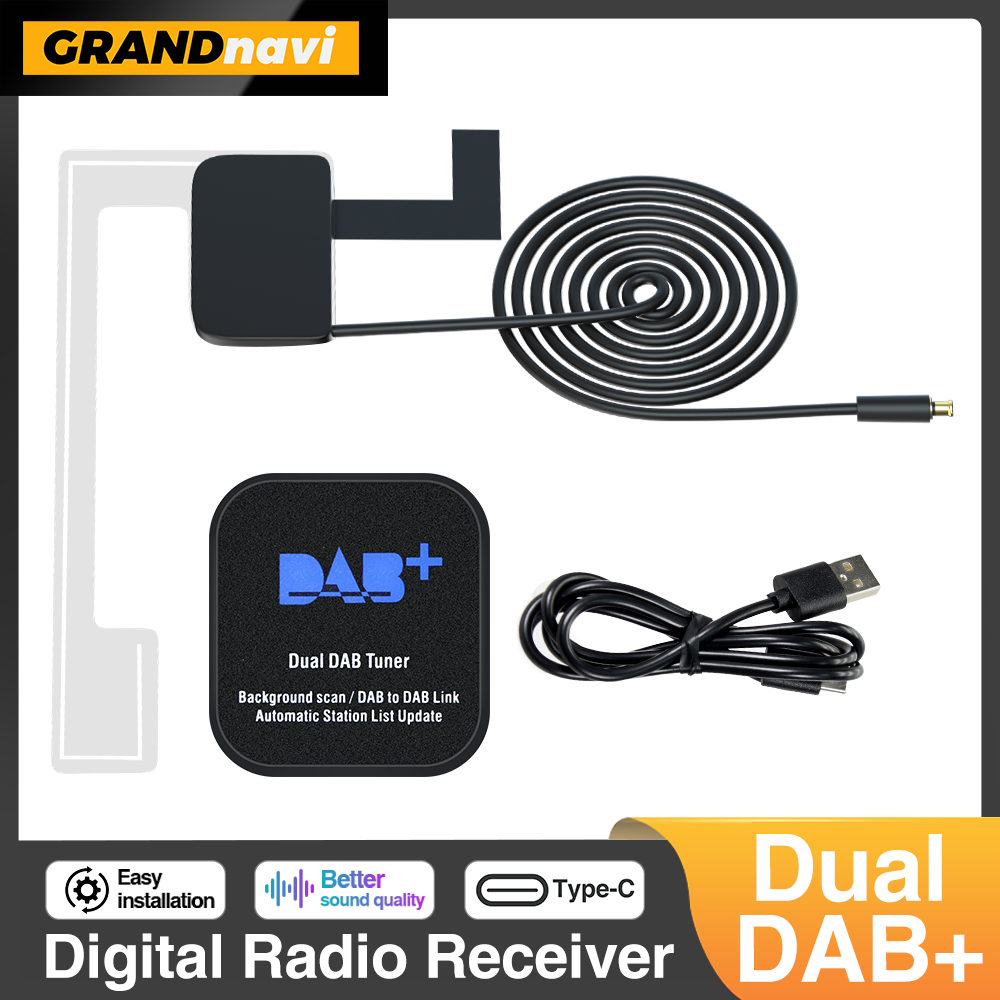 Dual DAB+ Modul DAB Box Digital Signal Receiver DAB+ Receiver Antenna Aerial USB Interface Portable For Android Car Radio Stereo