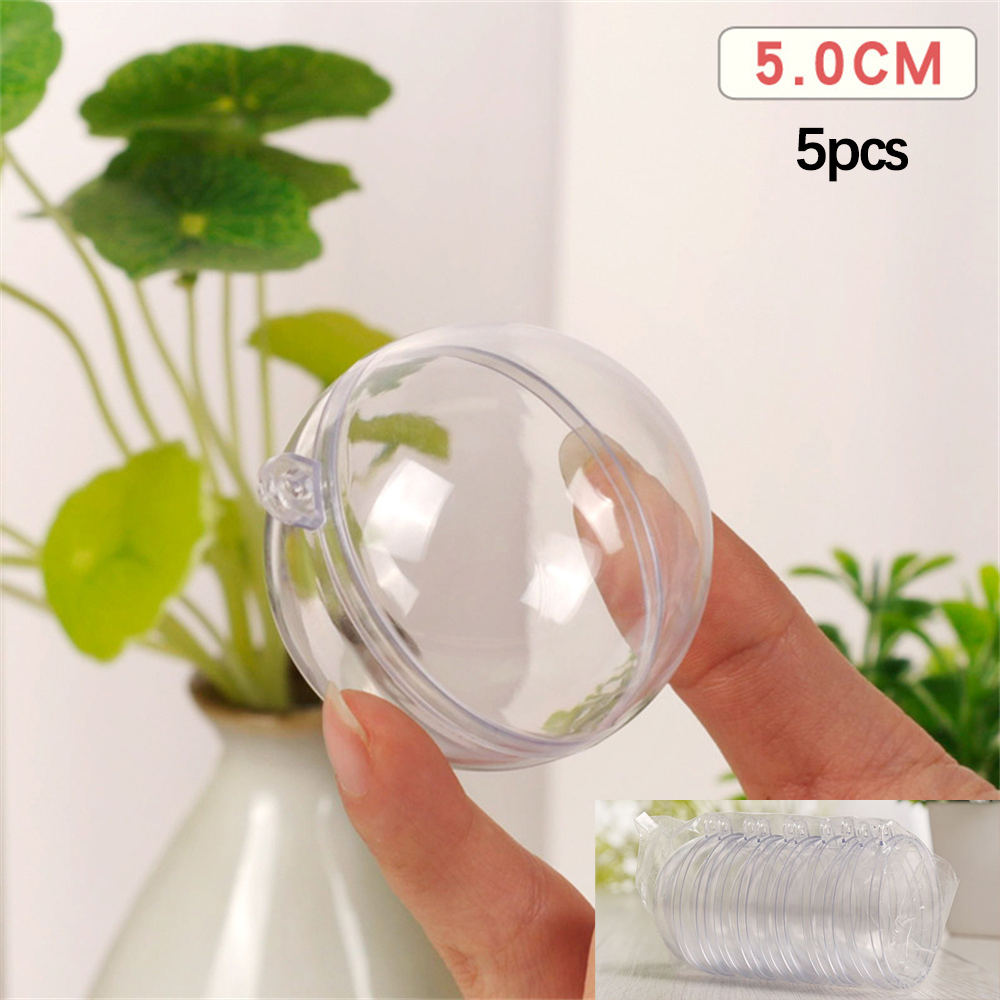 4-12 cm Weihnachten Transparente Kugel Kunststoff Befüllbare Flitter Weihnachtsbaum Hängende Ornamente Dekoration für Zuhause Neujahr Party: Tiefe Blau