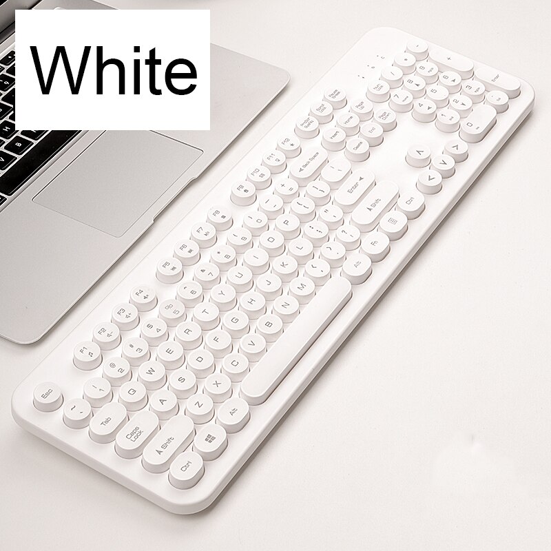 Wireless Gaming Keyboard Mouse Set 2.4G Wireless Mouse Keyboard Combo For Laptop Computer Xiaomi PC Gamer Slient Keypad Mice: White Keyboard