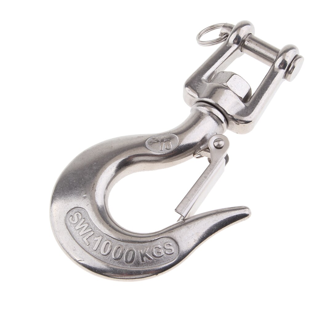 3/8 Inch Swivel Eye Clevis Lifting Chain Hook with Safety Latch 1000KG