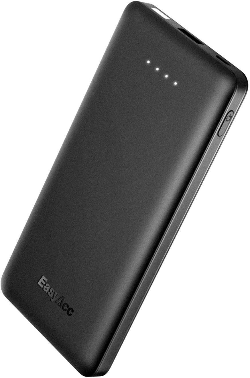 Easyacc powerbank, powerbank 10000 mah hurtigopladning sort powerbank ekstern batteripakke bærbar oplader powerbank til xiaomi