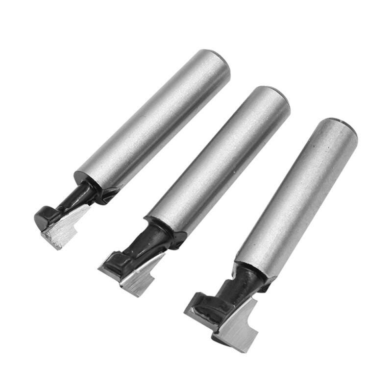 3 Pcs 8 Mm Schacht T-Slot Keyhole Cutter Hout Router Bit Carbide Cutter Voor Hout Hex Bolt T-Track Steken Frezen