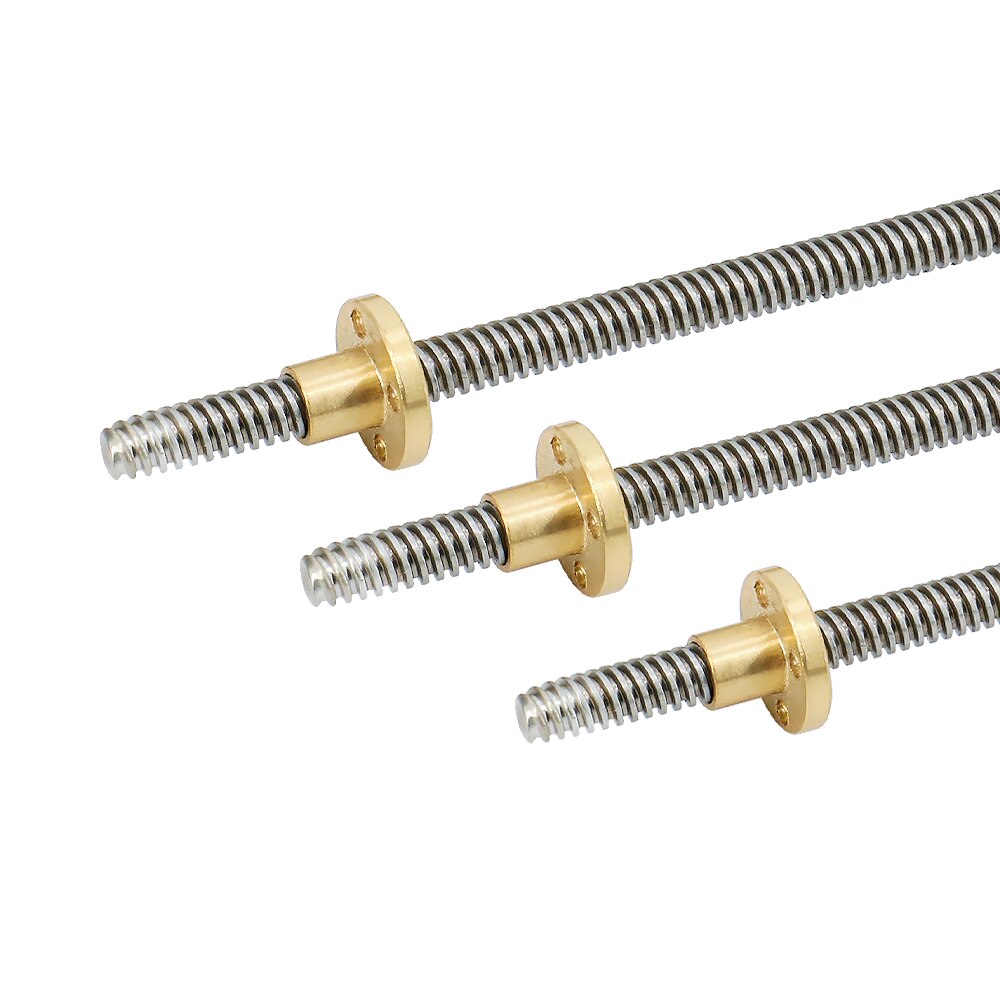 Husillo trapezoidal de acero inoxidable T12, 304mm de longitud, 2mm, 3mm, 4mm, 8mm, 12mm, para impresora 3d cnc, torno enrutador cnc, 1500
