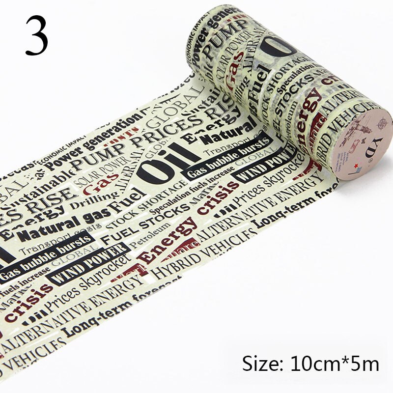 Retro engelsk tidning washi tejp vintage bred maskeringstejp dekorativ tejp klistermärke scrapbooking dagbok brevpapper: 3