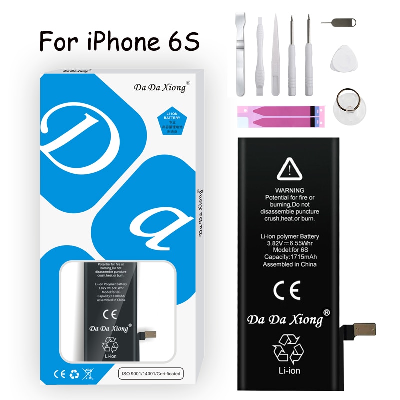 Original Da Da Xiong Battery For iPhone 6S 6GS 1715mAh Genuine Li-ion Mobile Phone Replacement For iPhone6S Batteries + Tools