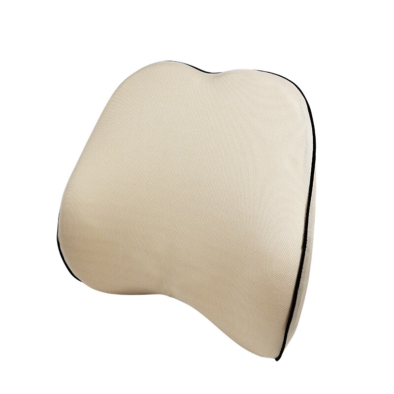 Cojín de apoyo Lumbar para asiento de coche, cojín para silla de oficina, transpirable, de viaje, suave de algodón con memoria