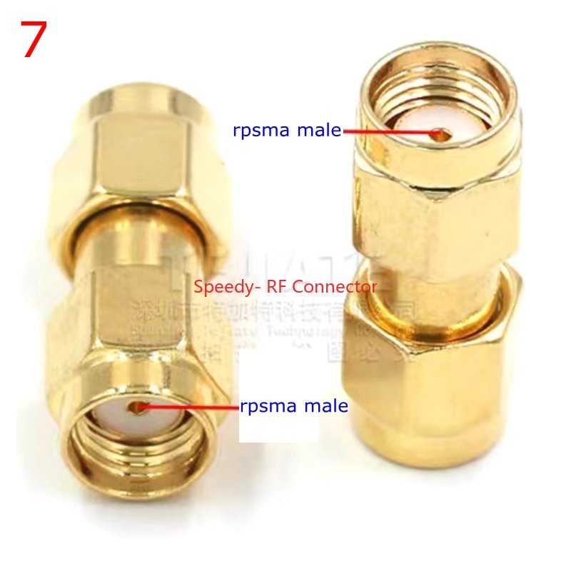 2 pçs/lote sma para sma macho fêmea conector reto 90 graus ângulo direito tipo t 3way divisor rpsma para RP-SMA adaptador macho rf: Dourado