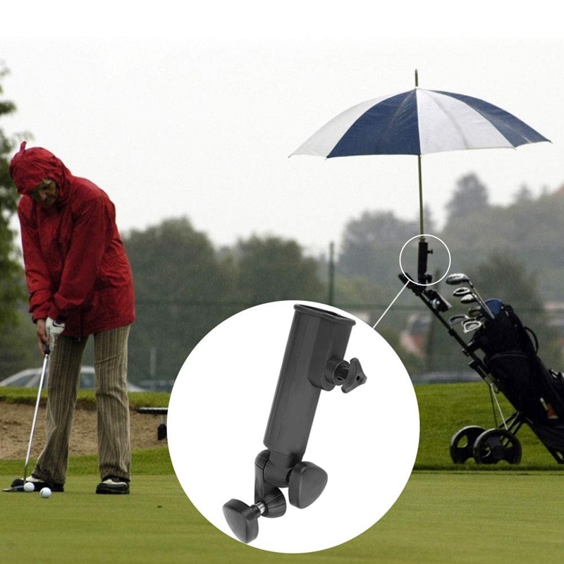 Justerbar golfparaplyholder golfvogn paraplystativ til golf tilbehør, der passer til almindelig vogn, har meget bred app