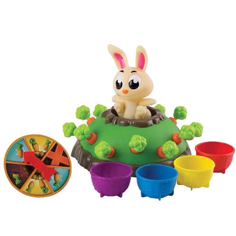 Pull-up gulerod legetøj kofanger kanin sjovt legetøj radise legetøj fest spil for børn pædagogisk legetøj hoppe kanin og gulerod