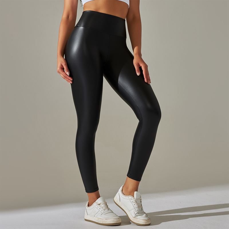 Leggings surdimensionnés pour femmes, pantalons en cuir PU taille haute, serrés et Sexy, pantalons de Yoga colorés pour femmes,