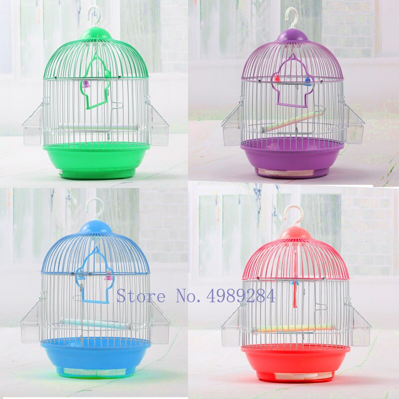 Jaula de pájaros pequeña, redonda, Piel de Tigre, perla, loro, jaula metálica para pájaro, accesorios de jardín, decoración para exteriores, colgante para casa
