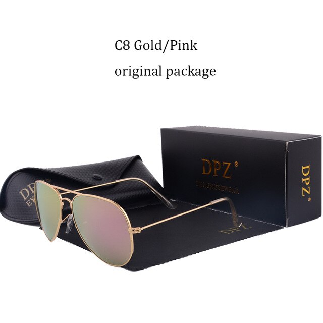 DPZ Glass lenses Gradient women sunglasses men 58mm 3025 Mirror G15 Gafas rayeds Brand sun glasses UV400: C8 with package