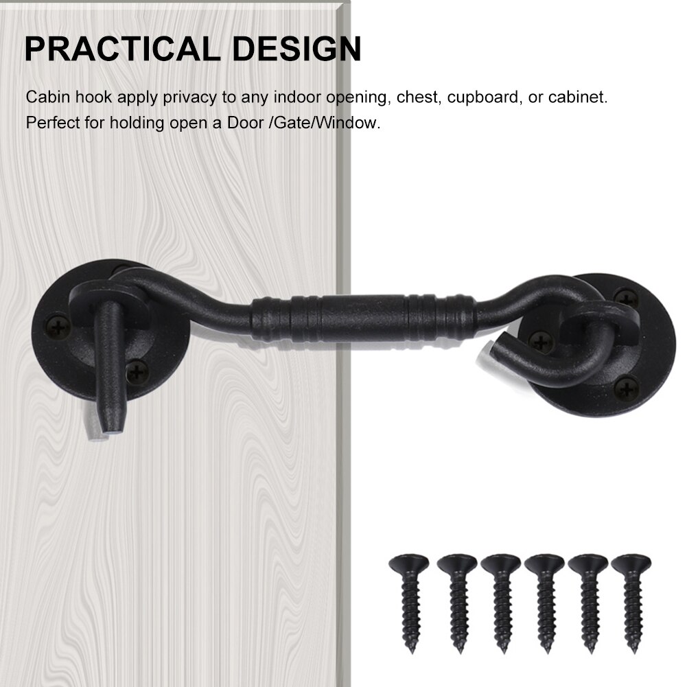 4inch Bedroom Stainless Steel Cabin Garage Barn Door Lock Hook Eye Latch Rustic